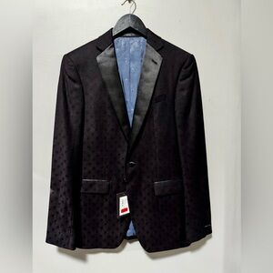 John Varvatos USA Purple Polka Dot Wool Cashmere Blazer Jacket 38R New